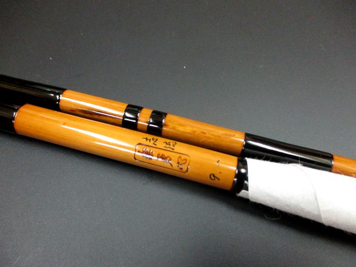 14尺1寸 ４本継 へら竿　浮草 一生 朴石作 硬式 節巻 綿握り 貴重な14尺1寸竿で4本継のへら竿 朴石作 つり心 妙 硬調 節巻 綿握り